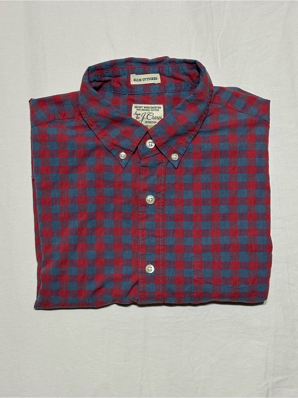 J. Crew Red and Blue Check Button-Down Shirt